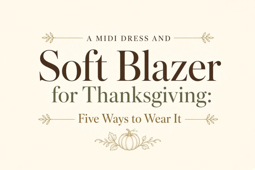 Midi Dress and Soft Blazer for Thanksgiving